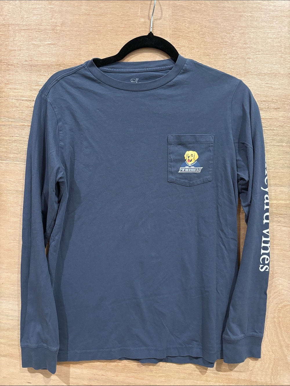 Vineyard Vines Slate Blue Long-Sleeve Pocket Tee with Chest Graphic BOYS